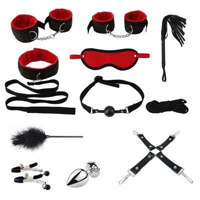 BDSM Kit Bondage Set Sexy Lingerie Handcuffs Whip Rope Sex Products Anal Vibrator Sex Toys for Woman  Erotici