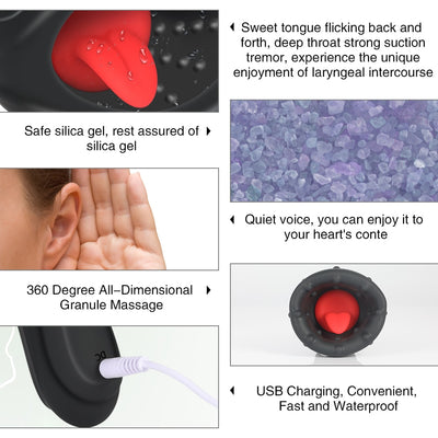 Blowjob Sex Toys for Men Deep Throat Male Masturbator Automatic Penis Pump Vibrators Tongue Licking Glans Massager Sex Shop