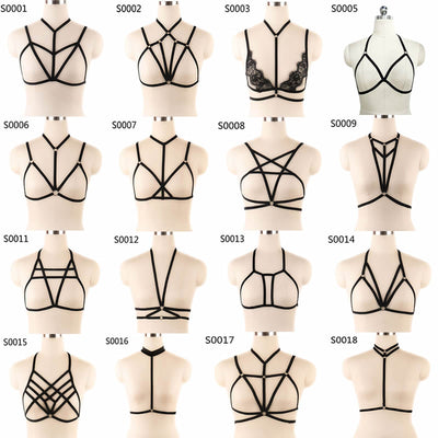 Bondage Sexy Breast Harness for Women Black Erotic Charming Temptation Restrainted Body Binding Sex Toy 16style Sexy Lingerie