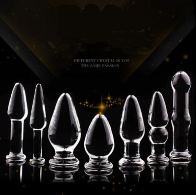Different Types Medical Grade Crystal Transparent Glass Butt Plug Adult Pleasure Smooth Stick Anal Toys for Couple