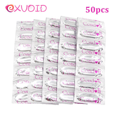 50 PCS Condom for Men Ultra Thin Sex Toy for Men Natural Latex Large Oil Condom Penis Cock Sleeve Extra Lubricated