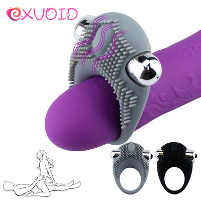 Bullet Vibrator Penis Vibrating Ring Delay Ejaculation Adult Sex Toys for Men Male Clitoris Massager Cock Silicone Rings