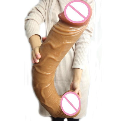 19.8in huge dildo massive cock giant penis brown female maturbator sex toys clit anal massage
