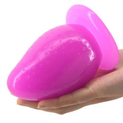 Big Anal Plug with Suction Cup Strawberry Butt Plug Anus Massage Partical Huge 3" Thick Anal Stuffed Stopper Sex Toys