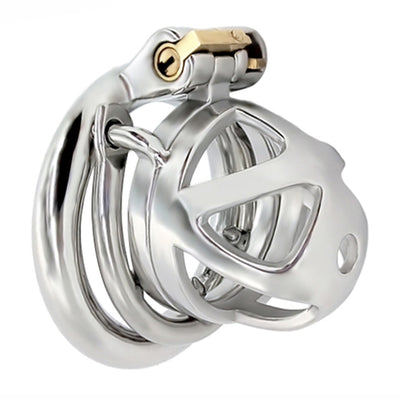 Male Chastity Devices Stainless Steel Cock Cage with Anti-Shedding Ring Lockable Sex Toys for Men Penis Cock Lock