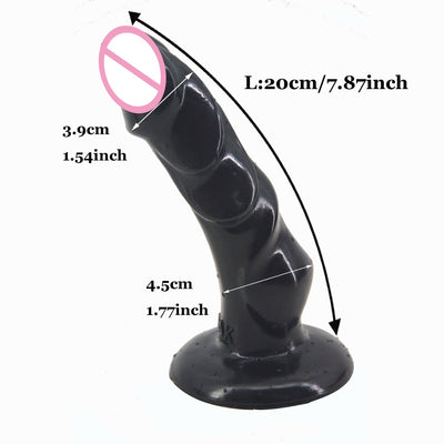 Animal Dog Dildo Curved Strong Suction Fake Penis Ribbed Dick Extreme Stimulate G-spot Sex Toys for Women Sex Products