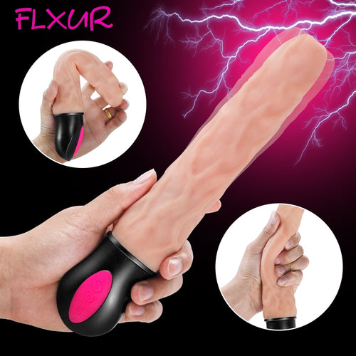 12 Mode Heating Realistic Dildo Vibrator Flexible Soft Silicone Penis G Spot Vagina Vibrator Masturbator Sex Toy for Women