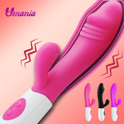 Spot Dildo Rabbit Vibrator for Women Dual Vibration Silicone Waterproof Female Vagina Clitoris Massager Sex Toys For Women