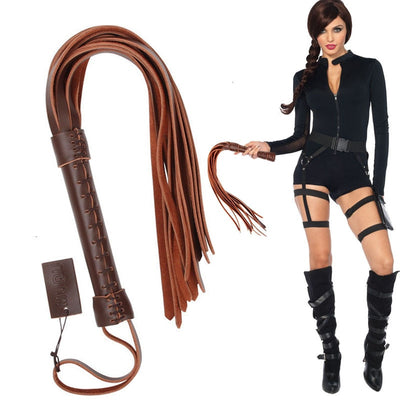 Genuine Leather Whip Hot Sexy Fetish Spanking Bondage Flogger Porn Sex Whip Short Whip Erotic Toys for Adults SM Game