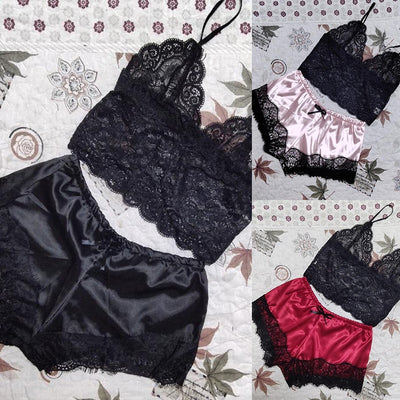 Hot Sexy Lingerie Porno Babydoll Erotic Sleepwear Women Underwear Bow Lace Sex Dress Fashion Temptation Satin Nightdress Suit