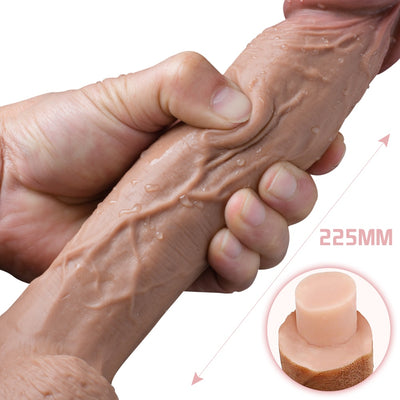 Huge Double Layer Iiquid Silicone Dildo Soft Realistic Penis Vagina G-spot Stimulator Powerful Suction Cup Sex Toys for Woman