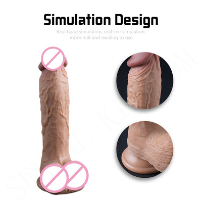 Huge Double Layer Iiquid Silicone Dildo Soft Realistic Penis Vagina G-spot Stimulator Powerful Suction Cup Sex Toys for Woman