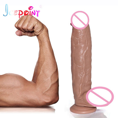 30*5.8cm Giant Flesh Dildo Thick Huge Dildo Extreme Big Realistic Dildo Suction Cup Sex Product for Women Candy Colors