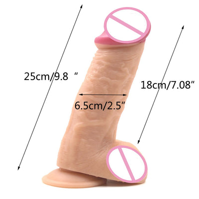 Size 25*6.5cm Huge Thick Flesh Dildo, Realistic Penis Large Dong Big Cock Dick Adult Women Erotic Insert Sex Products