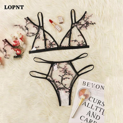 Sexy  Bralette 3/4 Cup Bra Sets Underwear For Women Wire Free Thin Lingerie Set Breathable Comfortable intimates bras set