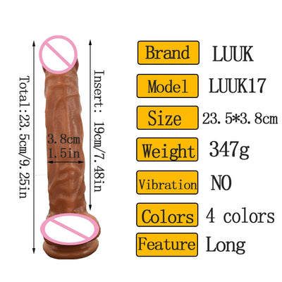Long Dildo Realistic Blood Vessel Imitation Penis Imitator for Woman No Vibrator Masturbation Wear Adult Toys Rubber Dick
