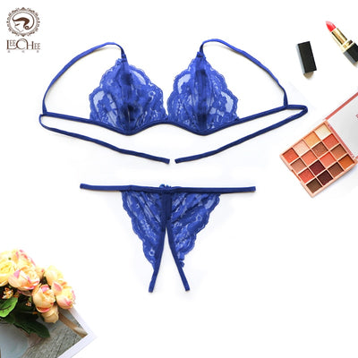 Lace Lingerie Set Sexy Women Open Bra Hot Erotic Porno Exotic Apparel Transparent Lenceria Langerie Underwear