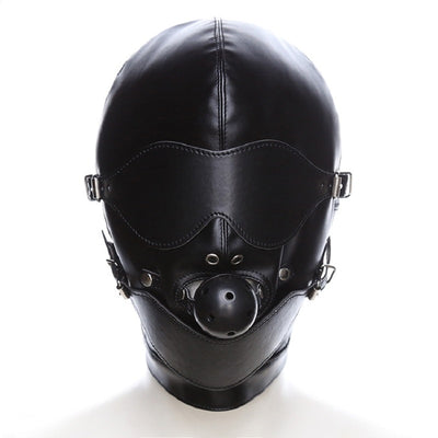 Leather Padded Hood Blindfold, Restraints Harness Mask, BDSM Bondage Gimp, Halloween Mask, Sex Toys For Couples
