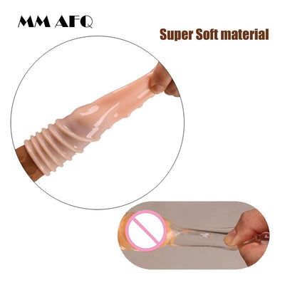 Lengthen Reusable Enlargement Condoms Extend G Point Ring Male Penis Extension Sleeves Sex Toys for Man Adults Intimate Goods