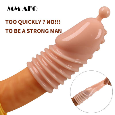 Lengthen Reusable Enlargement Condoms Extend G Point Ring Male Penis Extension Sleeves Sex Toys for Man Adults Intimate Goods