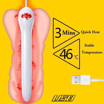 Male Masturbator USB Heater Rapid Heating 46 Degrees Sex Toys for Men 14cm Smart Thermostats Vagina Warmer Adult
