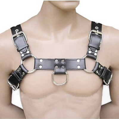 Men's Sexy Bondage PU Leather Belt Chest Harness Buckles Fetish Clubwear Adults Sex Toys for Male