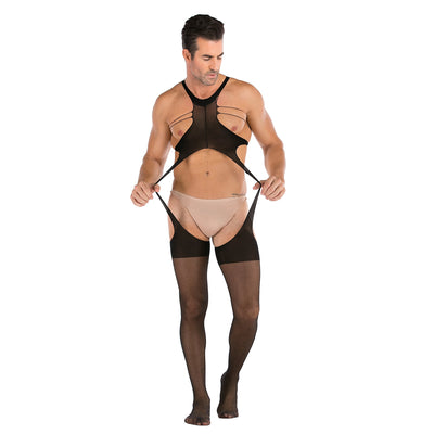 Men's Sexy Open Sexy One-Piece Stockings Perspective Hollow Temptation Underwear Christmas Lingerie Sexy Male Lingerie