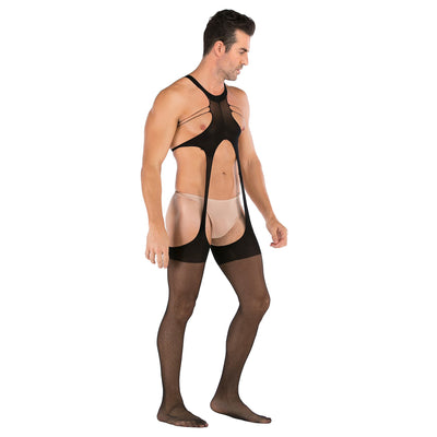 Men's Sexy Open Sexy One-Piece Stockings Perspective Hollow Temptation Underwear Christmas Lingerie Sexy Male Lingerie