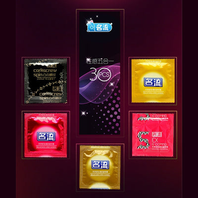 30pcs 5 Types Ultra Thin Condoms Sexy Latex Dots Pleasure Natural Rubber Condones Male Contraception Penis Sleeve