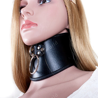 Newest 52 Cm Sexy Black PU Leather Necklace Erotic Chastity Neck Collar Fetish Choker Bondage Adult Games Sex Toys