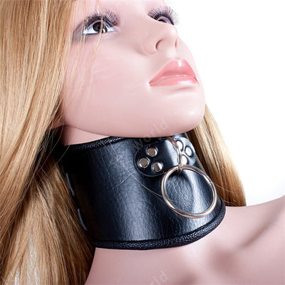 Newest 52 Cm Sexy Black PU Leather Necklace Erotic Chastity Neck Collar Fetish Choker Bondage Adult Games Sex Toys