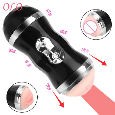 Male Masturbation Cup Vagina Vibrator Automatic Masturbator Real Vagina Mouth Realistic Heating Suction Cup Sex Toy for Man