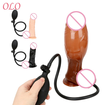 Realistic Penis Huge Inflatable Dildo Sex Toys for Women Sex Products Anal Plug Suction Cup Pump Big Butt Plug
