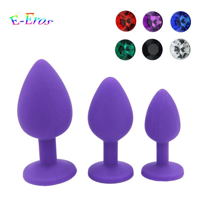 Sexy Purple Anal Plug Silicone Butt Plug Set,Erotic Anal Jewelry Butt Plugs Sex Products, Bondage Anal Toy