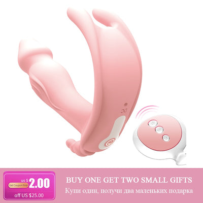 Butterfly Dildo Vibrator Wearable G Spot Clitoral Stimulator Massager Wireless Rechargable Sex Toy for Women
