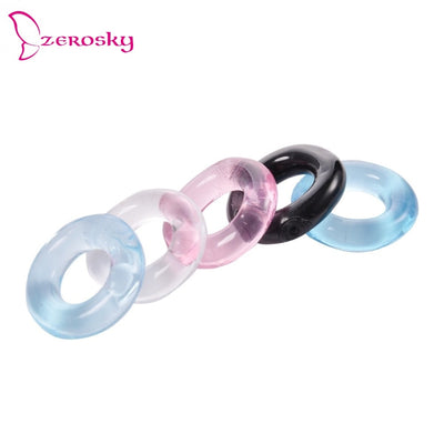 Penis Ring Cock Ring 2PCS Silicone Reusable  Sleeve Extension Condom Sex Delay  Adult Toys  Erotic Toys Dick Condoms for Men