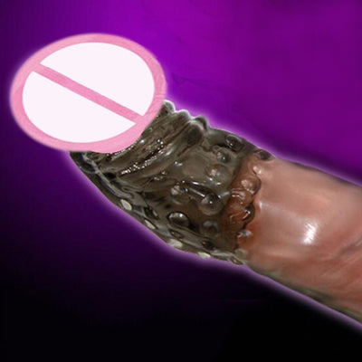 Penis Sleeve Condom for Men G Point Stimulation Delay Ejaculation Particle Reusable Condoms for Sex Penis Extender Dildo