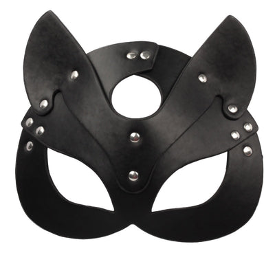Porn Fetish Head Mask Whip BDSM Bondage Restraints PU Leather Cat Halloween Mask Roleplay Sex Toy for Men Women Cosplay Games