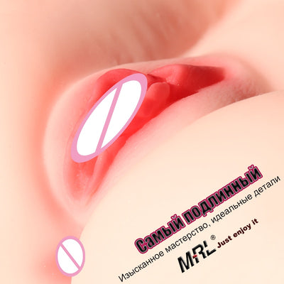 Realistic Ass 3D Silicone Vagina Anal Artificial Pussy Double Channels Tight Vagina Anus Male Adult Sex Toys Masturbator for Man