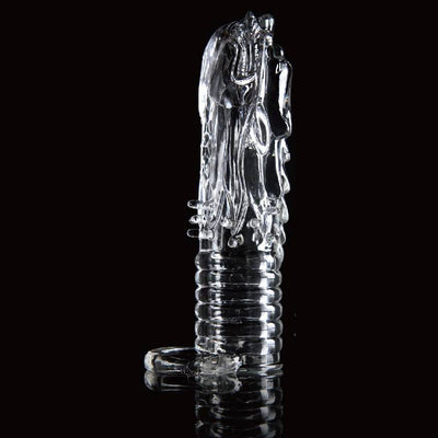 Reusable Bold Condoms Vibrator Sleeve Lasting Cock Ring Penis Delay Impotence Erection Thorn Dot G Spot Cover for Sex Adult Men