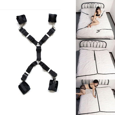 Sexy Erotic Suit Adult Sex Toys leather Under Bed Hand Cuff System Restraint Fetish Bondage BDSM Strap Kit Sex Toy Game H4