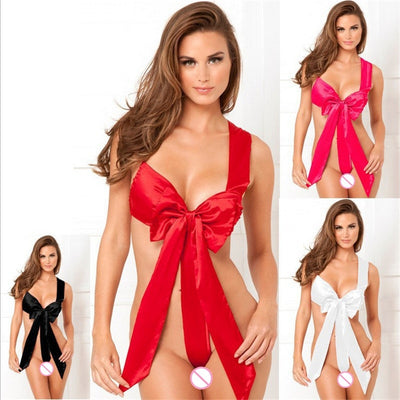 Sexy Lingerie Babydoll Hot Erotic Underwear Red Bow Women Porno Sleepwear Temptation Pajamas Sex Toys Christmas Gift for Women