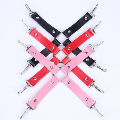 Sexy PU Leather Handcuffs Ankle Cuff Restraints SM Bondage Accessories Sex Toy Cross Buckle Bondage Accessories