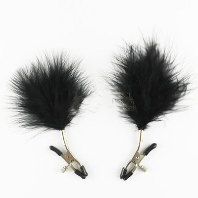 Sexy steel nipple clamps breast clips with feather breast toy /sex toys breast clip female shaking stimulate papilla clip