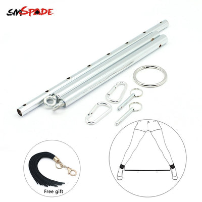 Sexy Toys for Couples Dados Sexuales Slave Stainless Steel Metal Adjustable Expandable Spreader Bar Restraints Shackles
