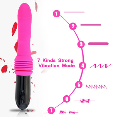 Thrusting Dildo Vibrator Automatic G Spot Vibrator with Suction Cup Sex Toy for Women Hand-Free Sex Fun Anal Vibrator for Orgasm