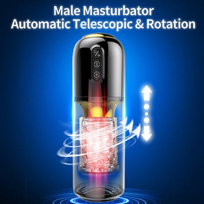 Upgraded 10*10modes Telescopic Rotation Masturbator Male Silicone Masturb Real Vagina Masturbator Sex Toys for Men Adult