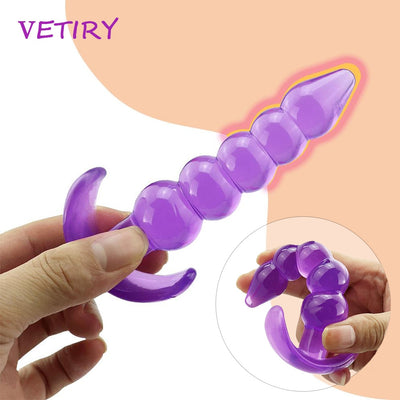 Anal Beads Jelly Anal Plug Butt Plug G-spot Prostate Massager Silicone Adult Sex Toys for Woman Men Gay Erotic Products