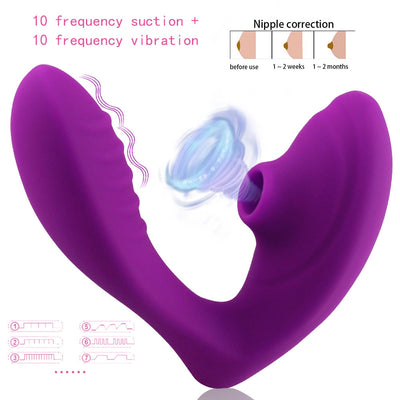 Vagina Sucking Vibrator 10 Speeds Vibrating Sucker Oral Sex Suction Clitoris Stimulator Erotic Sex Toy for Women Sexual Wellness