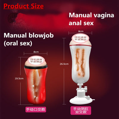 Vagina Anal Masturbation Cup Vibrator Suction Cup Pocket Vagina Real Pussy Male Masturbator Erotic Blowjob Oral Sex Toys for Man